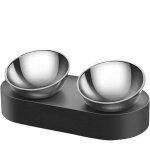 Bol sur�lev� en acier inoxydable, tasse d'eau r�glable � 15 degr�s, inclin�s bols de nourriture et alimentatio ...