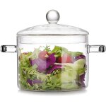 Bol en verre de 1400 ml avec couvercle, saladier, bol de service, bol  fruits, bol  dessert, verre ...