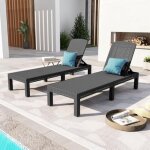 Bolli - lot de 2 bain de soleil - chaise longue - transat de soleil rsine imitation rotin tress - dossier ...