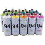 Bombe de peinture - mtn - 94 - lot de 20 - multicolore - 400ml
