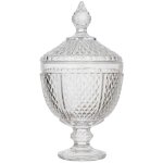 Bonbonni�re en verre style diamant h31 cm