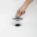 Bonde de baignoire et douche flex drain stop - avec fonction attrape - cheveux - coloris gris