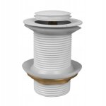 Bonde clic - clac pour lavabo sans trop - plein, blanche, ronde