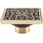 Bonde d�vacuation de douche en laiton antique - carr�, invisible - 10 cm