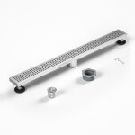 Bonde de douche lin�aire en acier inoxydable 304 bross� 92 cm avec grille de vidange amovible passoire ...