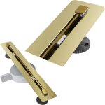 Granitan - bonde de douche sous carrelage 50 cm siphon de douche en acier inoxydable luno gold 85031090 ...