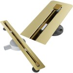 Granitan - bonde de douche sous carrelage 70 cm siphon de douche en acier inoxydable luno gold 85031080 ...