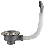 Bonde d'évier avec carré trop plein panier inox 110 mm 1½&34, acier inoxydable + abs, bonde + panier Bonde d'évier avec carré trop plein panier inox 110 mm 1½&34, acier inoxydable + abs, bonde + panier
