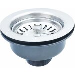 Bonde d'vier sans trop plein panier inox  114 mm 1 , acier inoxydable + abs, bonde + panier