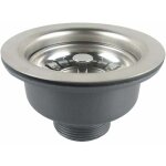 Bonde d'évier sans trop plein panier inox ø 114 mm 1½', acier inoxydable + abs, bonde + panier Bonde d'évier sans trop plein panier inox ø 114 mm 1½', acier inoxydable + abs, bonde + panier