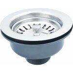 Bonde d'évier sans trop plein panier inox ø 114 mm 1½', acier inoxydable + abs, bonde + panier Bonde d'évier sans trop plein panier inox ø 114 mm 1½', acier inoxydable + abs, bonde + panier