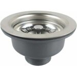 Bonde d'�vier sans trop plein panier inox � 114 mm 1� , acier inoxydable + abs, bonde + panier