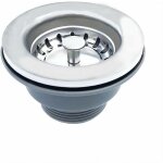 Bonde d'vier sans trop plein panier inox  85 mm 1 , acier inoxydable + abs, bonde + panier - liaiki ...