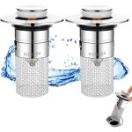 Bonde de lavabo(2pcs), universelle bouchon salle de bain baignoire, filtre evier de drainage vidange ...