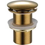 Bonde de lavabo en laiton avec syst�me de vidage automatique, bouchon de vidange pour lavabo avec trou ...