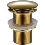 Bonde de lavabo en laiton avec syst�me de vidage automatique, bouchon de vidange pour lavabo avec trou ...