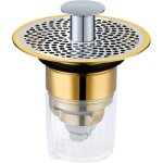 Bonde de lavabo avec plaque filtre, bouchon lavabo salle de bain, pop up universel bouchon de lavabo, ...