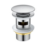 Bonde de lavabo pop up sans trop plein bonde de vidage universelle pour lavabo en cuivre chrom pour ...