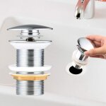 Kcvv - bonde de lavabo pop up sans trop plein bonde de vidage universelle pour lavabo en cuivre chromé ... Kcvv - bonde de lavabo pop up sans trop plein bonde de vidage universelle pour lavabo en cuivre chromé ...
