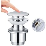 Bonde de lavabo bonde pop - up avec trop - plein automatique universelle en cuivre chrom� grande evacuation ...
