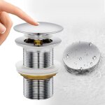 Bonde de lavabo, pop up bonde lavabo universel, bonde de lavabo sans trop plein pour lavabo en cuivre ...