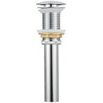 Bonde de lavabo sans trop plein, bonde de lavabo laiton tirette, bonde de lavabo pop up, chrome