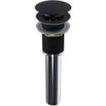 Bernstein - bonde pop - up en laiton pour lavabo vier et vasque, sans trop plein - noir mat - 6, 6cm ...