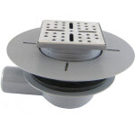 Aurlane - bonde  sortie horizontale pour receveur  carreler rainy et high rainy - grille inox chrome ...