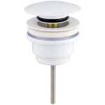 Bonde universelle clic - clac, blanc mat, pour lavabos et bidets, raccordement 1