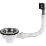 Bonde universelle pour �viers en acier avec trop - plein rectangulaire et rond, type panier trou d'�vier ...