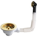 Bonde de vidange � panier inox pour �vier 1 bac, diam�tre 114 mm avec trop plein rond - choyclit