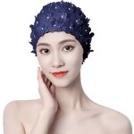 Feiyue - bonnet de bain vintage à fleurs et pétales, style rétro, pour femmes, cheveux longs et courts, ... Feiyue - bonnet de bain vintage à fleurs et pétales, style rétro, pour femmes, cheveux longs et courts, ...