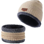 Bonnet d'hiver chaud en laine polaire rembourr�e, bonnet ray� en maille, bonnet de cyclisme en coton ...