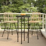 Bonnevie - lot de 2 tabourets de bar, chaises hautes de bar 45x56x103, 5 cm rsine tresse et acier - ...