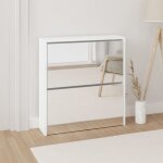 Bonnevie - armoire  chaussures 2 niveaux, meuble  chaussures, etagre de rangements miroir blanc brillant ...