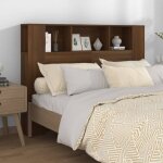 Armoire de tte de lit tte de lit avec rangement supplmentaire chne marron 140x18, 5x104, 5 cm - 83927 ...