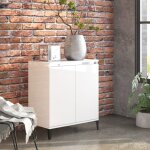 Bonnevie - buffet, placard de cuisine, meuble de rangement blanc brillant 60x35x70 cm agglomr - tz20287 ...