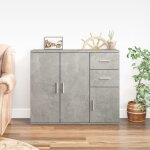 Buffet, placard de cuisine, meuble de rangement gris bton 91x29, 5x75 cm bois d'ingnierie - tz66309 ...