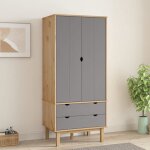 Bonnevie - garde - robe armoire de rangement armoire de vtements penderie otta marron et gris 76, 5x53x172 ...