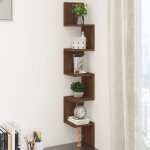 Meuble de rangement moderne tagre d'angle murale chne brun 20x20x127, 5cm bois ingnierie - bv13389 ...