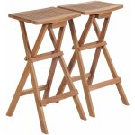 Bonnevie - tabourets de bar pliables, chaises hautes 2 pcs bois de teck massif - 71881 - brun