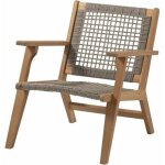 Bora - fauteuil bas de jardin en bois d'acacia fsc et rsine tresse l60xp76xh73 cm
