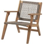 Bora - fauteuil bas de jardin en bois d'acacia fsc et r�sine tress�e l60xp76xh73 cm