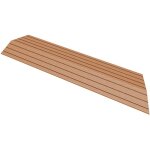 Bordure de finition wpc coin droit marron clair pour dalles de sol clipsable, 38x2x7, 5 cm, aspect bois, ...