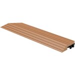 Bordure de finition wpc coin gauche marron clair pour dalles de sol clipsable, 38x2x7, 5 cm, aspect bois, ...