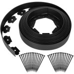 Bordure de pelouse plastique flexible bordures pour jardins, sparation de l'herbe et des pierres, avec ...