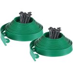 Bordure de jardin flexible, bordure jardin plastique, bordure de pelouse flexible en pe avec 60 piquets, ...