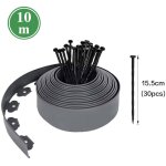 Bordure de jardin en plastique 10 m�tres avec 30 piquets d'ancrage bordurette de pelouse flexible bordure ...