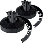 Bordure jardin plastique 20m 30 ancrages barri�re anti - racines pointe robuste hauteur 50mm noir