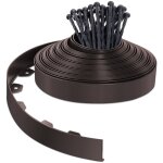 Bordure de jardin flexible en pvc 20m avec 40 piquets - hauteur 5cm - marron - vounot